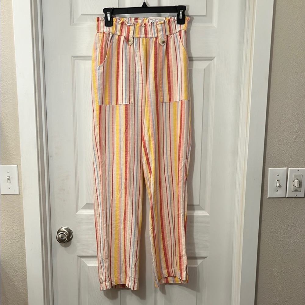 SO Linen Striped Pants